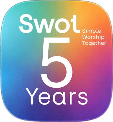Simple Worship Together 5th anniversary year logo